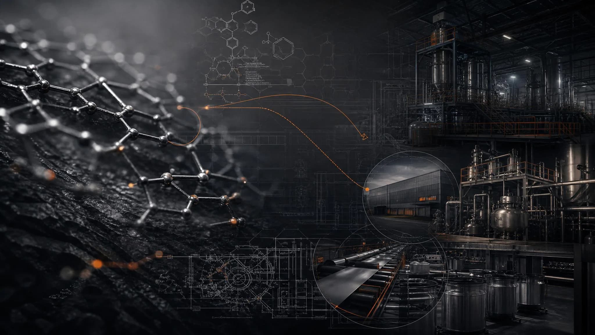 Layered industrial materials representing collaboration routes