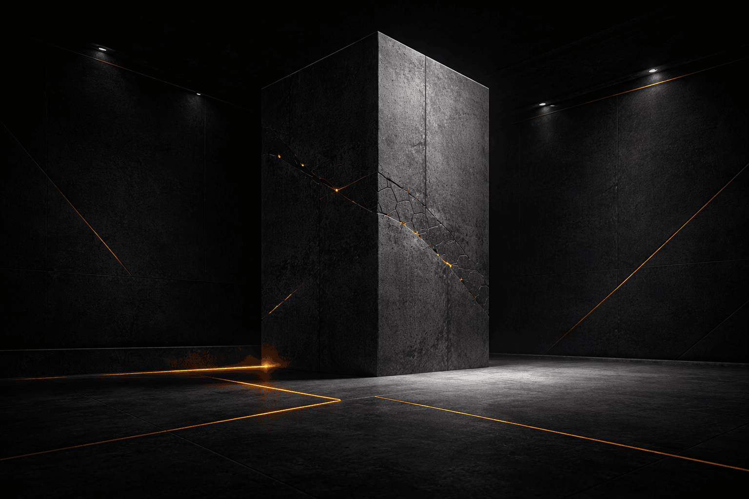 Brutalist concrete monolith